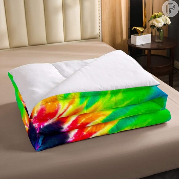 Sua cama ficará mais divertida com o conjunto de Roupa de Cama em Tie Dye