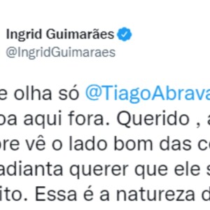 'BBB 22': Ingrid Guimarães defende Tiago Abravanel