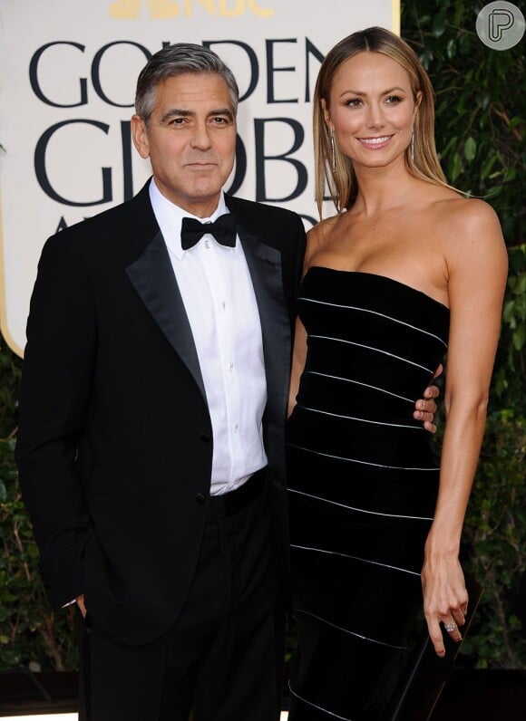 George Clooney e Stacy Keibler chegam ao Globo de Ouro 2013