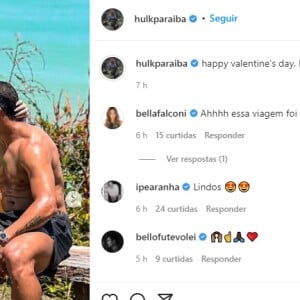 Hulk homenageia Camila Ângelo em Dia dos Namorados
