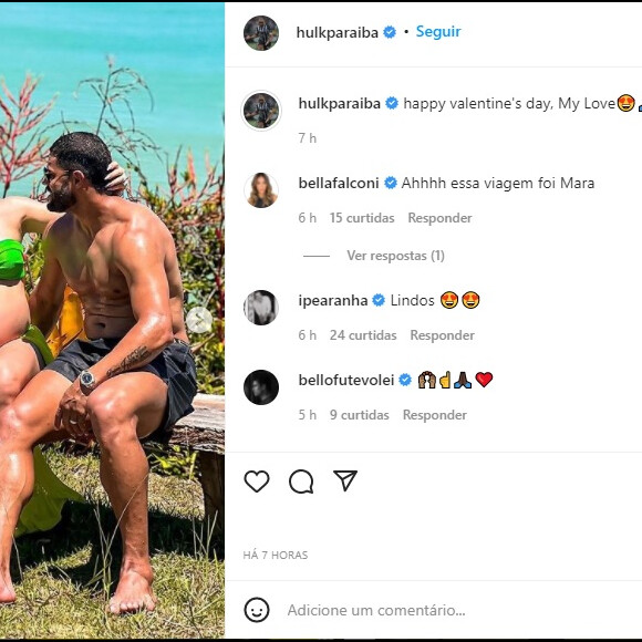 Hulk homenageia Camila Ângelo em Dia dos Namorados