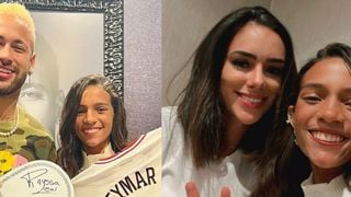 Rayssa Leal posa com Bruna Biancardi em visita a Neymar em Paris