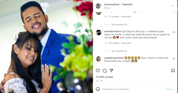 Viúvo de Paulinha Abelha recebe conforto nas redes sociais