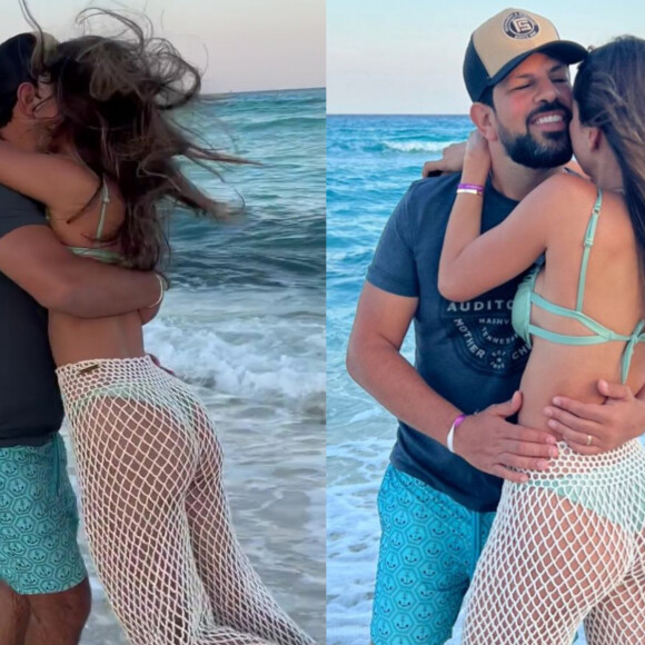 Biah Rodrigues, mulher de Sorocaba, combina calça de redes em look praia e faz vídeos de biquíni