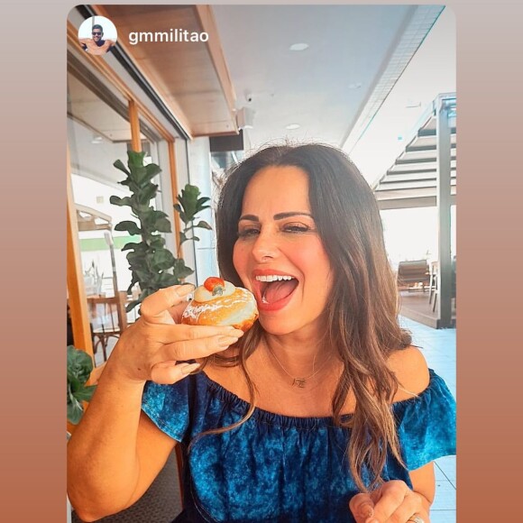 Grávida, Viviane Araújo come sonho em café da manhã especial de aniversário e é fotografada por marido