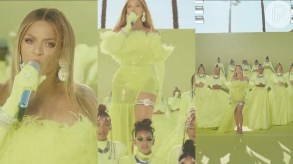 Beyoncé no Oscar 2022: com look neon e participação da Blue Ivy, cantora agita web em performance