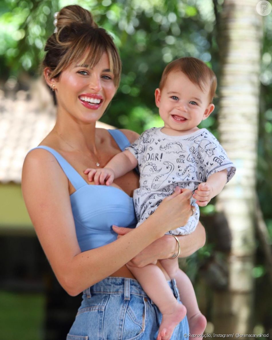 Juntos, Lorena Carvalho e Lucas Lucco são pais de Luca