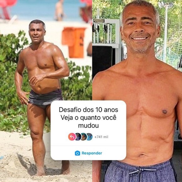 Romário fez o desafio dos dez anos nas redes sociais