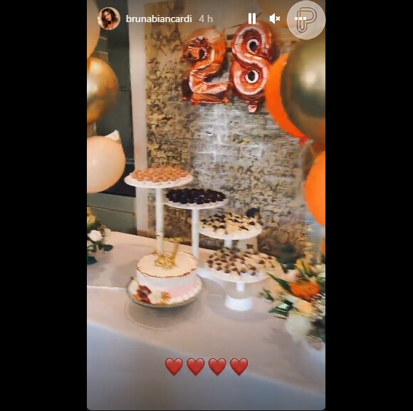 Nas redes sociais, Bruna Biancardi mostrou a festa que ganhou de aniversário