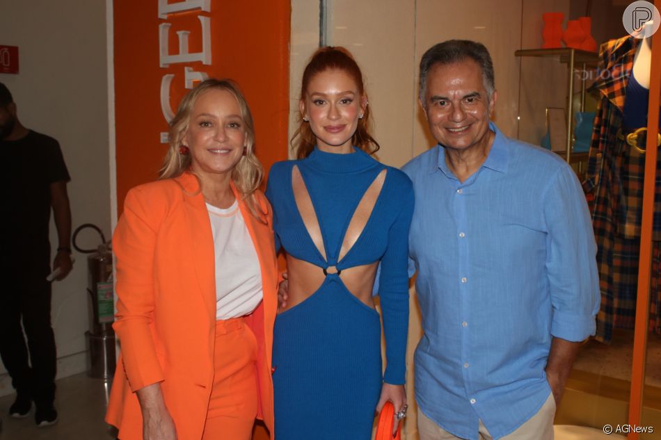 Marina Ruy Barbosa recebeu os pais, Gioconda e Paulo Ruy Barbosa