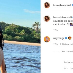 Neymar fez questão de comentar na foto de Bruna Biancardi