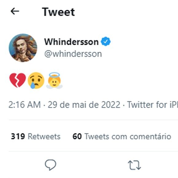 Whindersson Nunes lembrou o aniversário do filho com emojis tristes