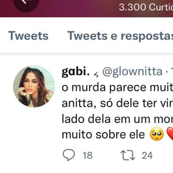 Anitta curtiu um tweet elogioso sobre Murda Beatz: 'Parece muito companheiro da Anitta'