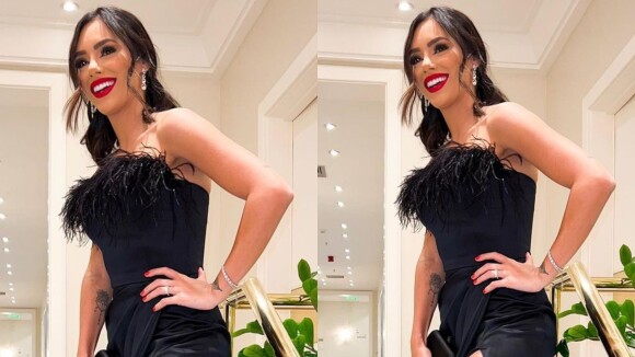 Bruna Biancardi ousa com vestido preto nada básico em hotel de luxo no Rio. Detalhes do look!