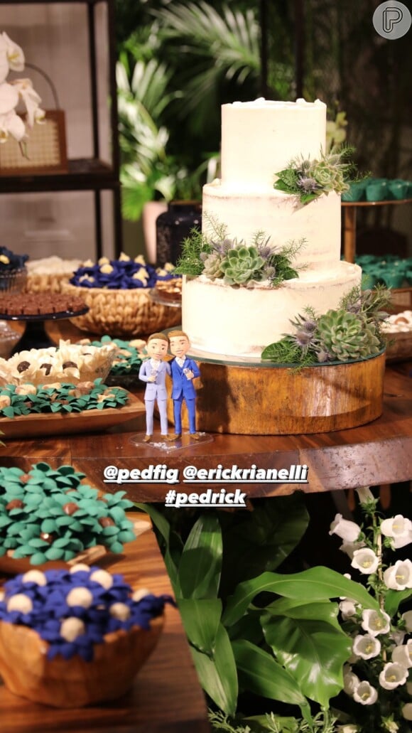 O bolo de casamento de Erick Rianelli e Pedro Figueiredo