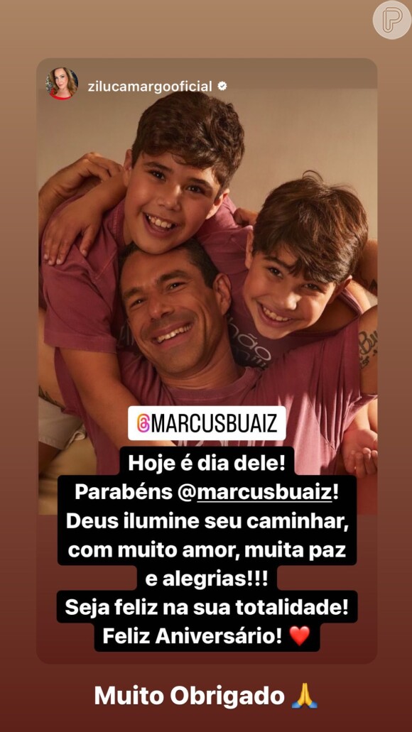 Marcus Buaiz repostou homenagem de Zilu e se resumiu a agradecer: 'Muito obrigado'