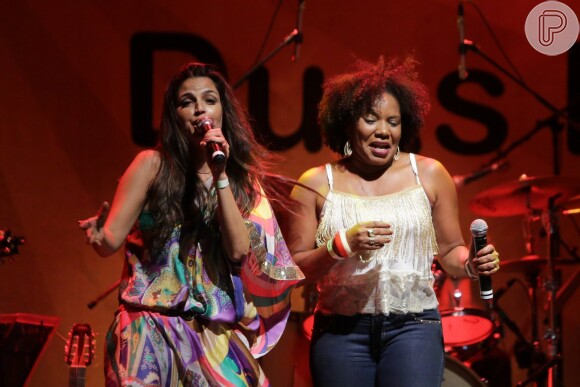 Emanuelle Araújo e Margareth Menezes agitam show no Circo Voador, no Rio de Janeiro