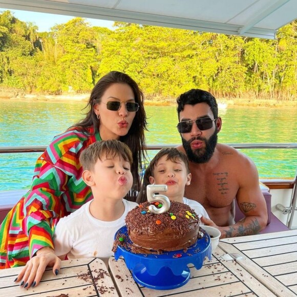 Andressa Suita e Gusttavo Lima comemoraram recentemente o aniversário do filho mais velho