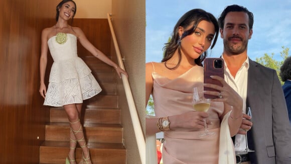 Namorada de Alexandre Negrão, Elisa Zarzur surge em fotos de vestido branco e ele tem reação hilária!