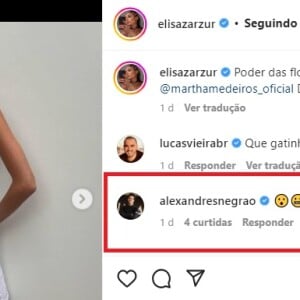 Reação divertida de Alexandre Negrão com fotos da namorada, Elisa Zarzur