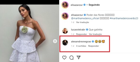 Reação divertida de Alexandre Negrão com fotos da namorada, Elisa Zarzur