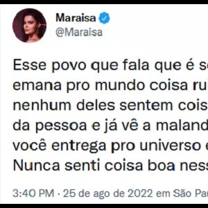 Maraisa reagiu às previsões nas redes sociais