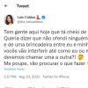 Laís Caldas rebateu as acusações nas redes sociais