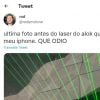 No Twitter, fã acusou laser de Alok de ter queimado a câmera de seu celular