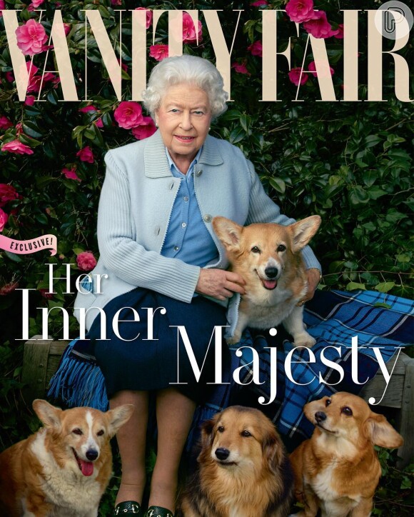 Rainha Elizabeth II foi capa da revista 'Vanity Fair' com os seus cachorros em 2016, quando completou 90 anos