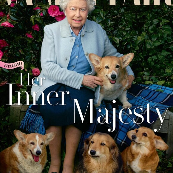 Rainha Elizabeth II foi capa da revista 'Vanity Fair' com os seus cachorros em 2016, quando completou 90 anos