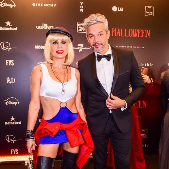 Flávia Alessandra e Otaviano Costa roubaram a cena com os looks eleitos para festa de Halloween