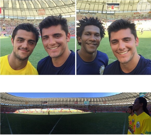Bruno Gissoni e Felipe Simas, irmãos, jogaram em times separados no futebol dos artistas