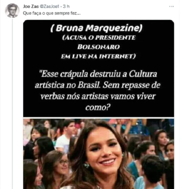 Bruna Marquezine se posicionou sobre fake news