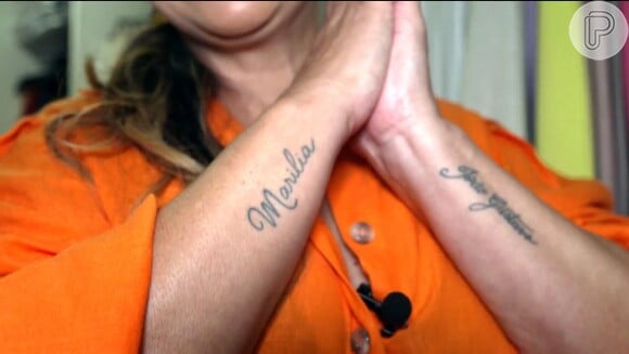 Dona Ruth tem os nomes dos filhos tatuados nos braços