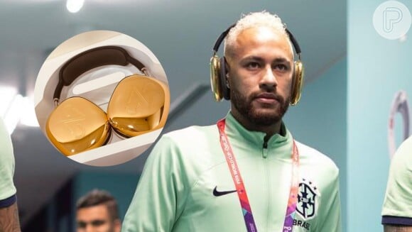 Platinado, Neymar volta a ostentar fone de ouro antes de entrar em campo para seu segundo jogo na Copa do Mundo 2022