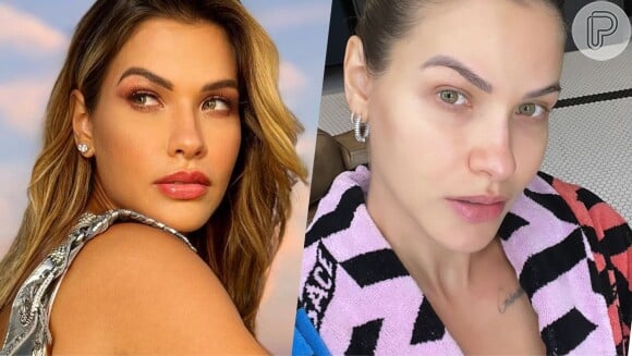 Foto de Andressa Suita antes e depois: modelo exibe o rosto ao natural nas redes sociais