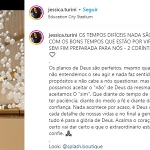 No post, Jéssica Turini escreveu uma carta aberta sobre a eliminação