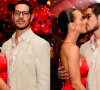 Rafa Kalimann e José Loreto trocaram beijos em festa de Luciano Huck