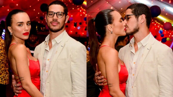 Apaixonados! Rafa Kalimann e namorado, José Loreto, trocam beijos em festa com famosos no Rio