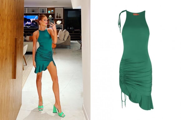 Vestido verde usado por Marina Ruy Barbosa é da Ginger, sua marca de roupas