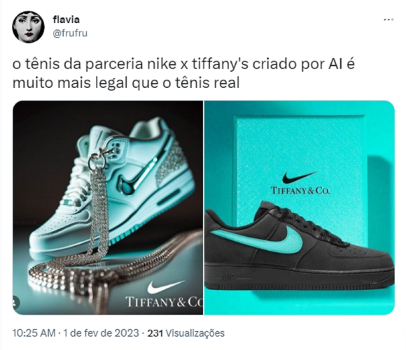 Internautas não aprovaram o resultado da collab entre Tiffany x Nike
