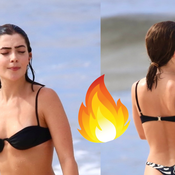 Jade Picon foi flagrada, na manhã desta quinta-feira (02), na Praia da Barra da Tijuca, na Zona Oeste do Rio de Janeiro