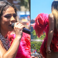 Lexa usa look sexy em estreia de bloco de Carnaval no Rio e cita saudade do marido: 'Subindo pelas paredes'