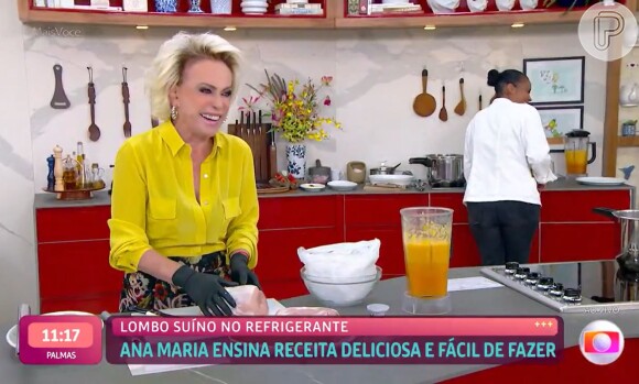 Ana Maria Braga fez sua assistente de cozinha gargalhar no 'Mais Você'