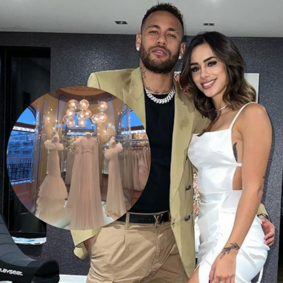 Namorada de Neymar, Bruna Biancardi foi a uma loja de vestidos de noiva em Paris