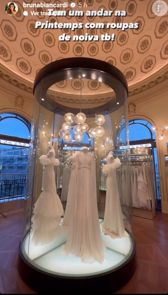 Bruna Biancardi mostrou a loja de vestidos de noiva