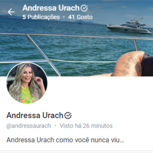 Andressa Urach cobra 50 dólares (ou aproximadamente R$ 262, na cotação atual) para assinatura no OnlyFans