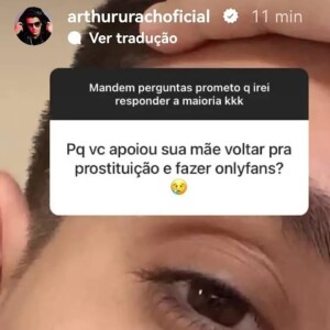 Filho de Andressa Urach foi direto na resposta ao seguidor