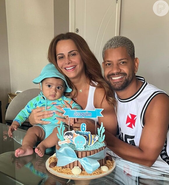 Joaquim, filho de Viviane Araujo e Guilherme Militão, completou 6 meses na última segunda-feira (06)