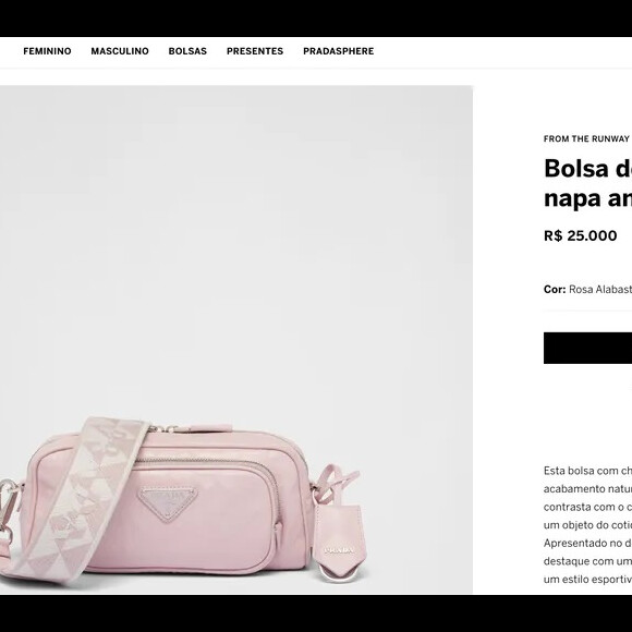 Bolsa de Mel Maia da grife Prada custa cerca de R$ 25 mil